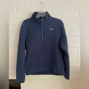 Patagonia 1/4 zip high-pile fleece. Cozy and comfy in a beautiful blue. EUC